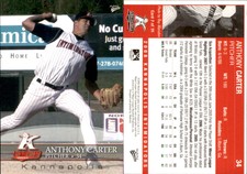 Anthony Carter 2008 MultiAd Kannapolis Intimidators 1st Half #NNO RC Card