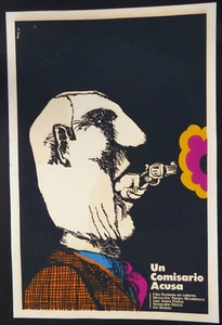 Original Cuban Silkscreen Poster for 70s Romania Anti-Nazi Police Movie CUBA ART - Picture 1 of 8