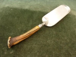 Antique Atkin Brothers Stag Antler handled Table Crumber Silver Plated - Picture 1 of 1