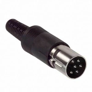 CONN PLUG MALE DIN 6POS SOLDER - Picture 1 of 1