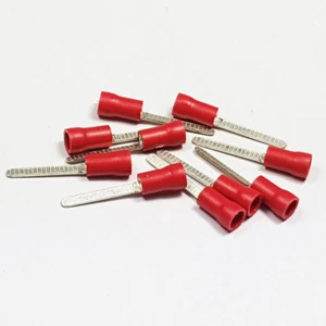 Insulated Straight Flat Red Blade Terminal Connector Crimp Electrical Terminal - Picture 1 of 3