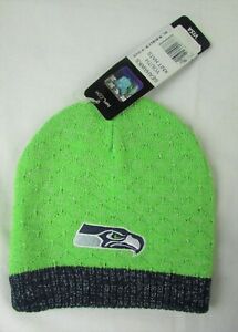 Seattle Seahawks NFL Girls Glitter Knit Winter Hat