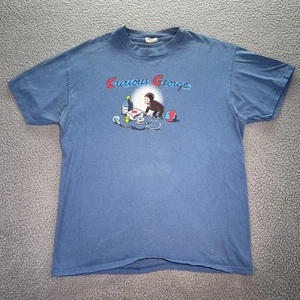 RARE - Vintage Curious George 90s shirt Cronies Tag Single Stitch USA Made - L - Picture 1 of 6