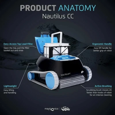 Dolphin Nautilus Robotic Pool Cleaner with Clever Clean