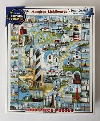 White Mountain Puzzles Faros Americanos Año 2016 Piezas Más Grandes Usado Foto 1 de 4