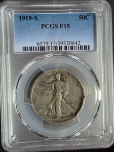 1919 S Walking Liberty Half Dollar PCGS F15 - Picture 1 of 3