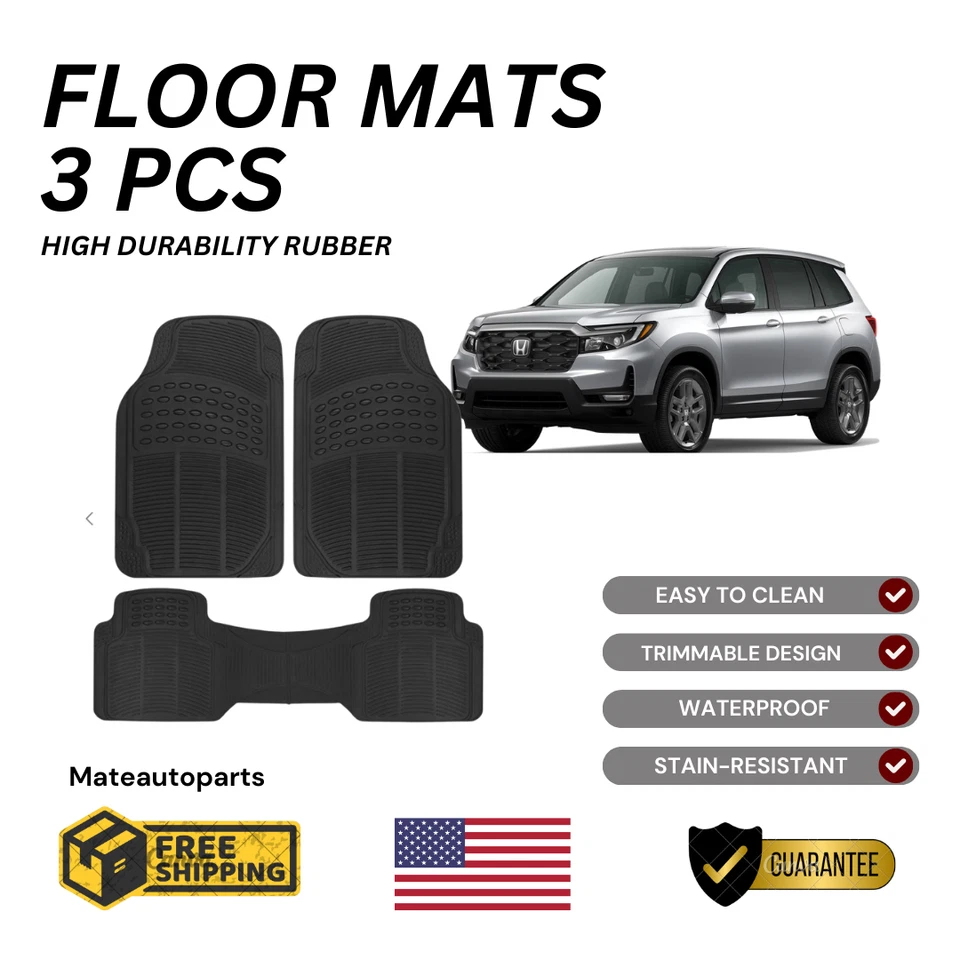 Juego completo de 3 alfombrillas para coche Honda Passport DE ALTA DURABILIDAD Foto 1 de 4