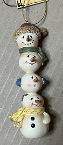 Blüteneimer Schneemänner Totem Ornament von Suzi Skaglund Neu mit Etikett - Bild 1 von 4