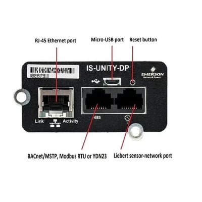Emerson Liebert IS‑UNITY‑DP IntelliSlot Unity Communications Card SNMP/BACnet / - Image 1 of 4