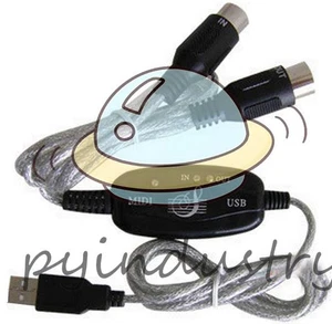 USB IN-OUT MIDI Interface Kabel Konverter PC zu Musik Keyboard Adapter Kabel - Bild 1 von 1