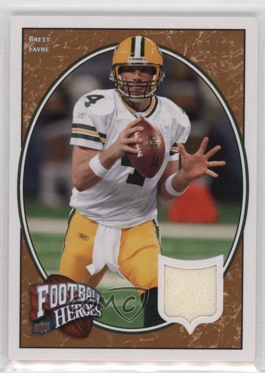 2008 Upper Deck Football Heroes Bronze Jerseys /75 Brett Favre #6 HOF - Image 1 of 2