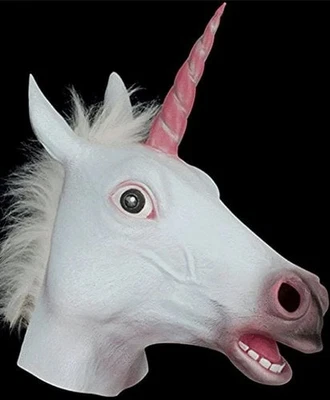 Star Power Loftus White Unicorn latex Mask.    V1014 - Image 1 of 3