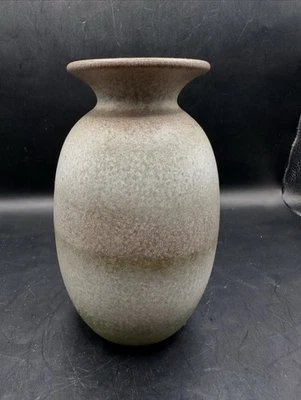 Винтажная ваза Scheurich Keramik W. Германия градиент крапчатая зеленая коричневая глазурь 6 дюймов - Изображение 1 из 4