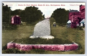 Burlingame Kansas Santa Fe Trail Marker Jagd Ansicht Postkarte D624 - Bild 1 von 2