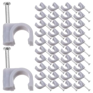 100 Pcs Steel Nail Line Card Ethernet Cable Wall Clip for Cables - Afbeelding 1 van 12