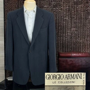 Giorgio Armani Sport Coat Blazer Mens 42L Charcoal Gray Black Soft Tweed - Picture 1 of 14