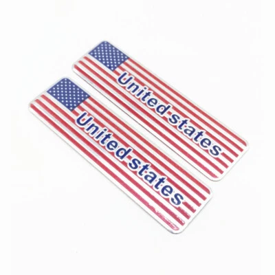 Pegatina bandera estadounidense 3D metal emblema insignia calcomanías decoración coche accesorios 2 piezas Foto 1 de 4