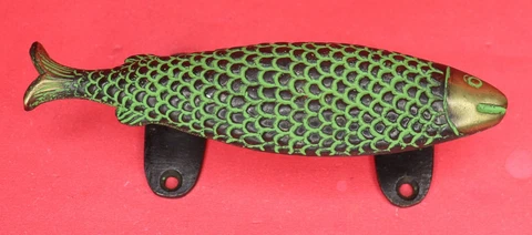 Fish Shape Antique Repro Handcrafted Brass Door Handle Drawer Wardrobe Pull Knob Cover