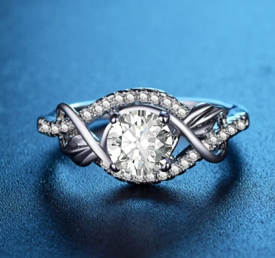 Venta caliente Joyería Circón Plata Anillo Mujeres Mujer Boda Lujo Foto 1 de 4