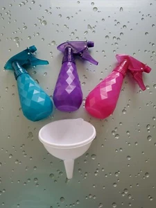 Reusable Sturdy Plastic Spray Bottle 8FL oz Lot of 3+Funnel From FLORIDA  - Picture 1 of 6
