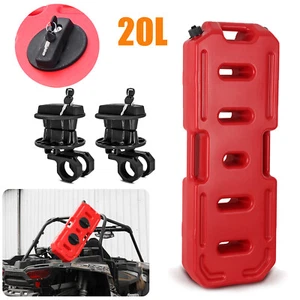 Contenedor de lata de gasóleo tanque de combustible de 20 L + abrazaderas de jaula antivuelco + cerraduras de montaje para ATV UTV - Imagen 1 de 15