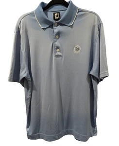 FJ Footjoy Polo Shirt Men's M Blue Gradient Short Sleeve Bob O Link Stretch Golf - Picture 1 of 5