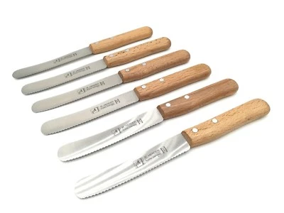 6 Solinger Buckelsmesser Herder Solingen Brötchenmesser m.Welle Frühstücksmesser - Bild 1 von 4