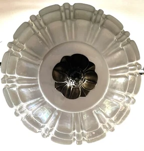 Vintage Artichoke Flower Opalescent Glass Globe Pendant Lights Hollywood Regency - Picture 1 of 14