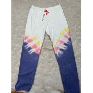 Wildfox Women's White & Blue Pull-on Tie Dye Jogger Sweatpants NWT - Picture 1 of 7
