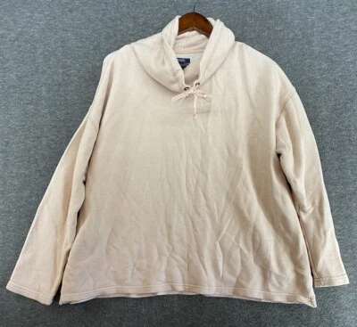 CHAPS Ralph Lauren Pink Turtle Neck Velvet Ribbon Sweatshirt Top Women's Sz XL - Image 1 of 4