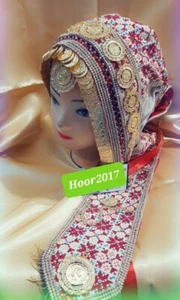 Traditioneller palästinensischer Kopfschmuck Stickerei Hochzeit Hena handgefertigt schönes Stück - Bild 1 von 11
