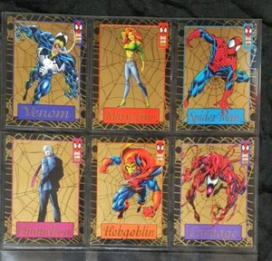 1994 The Amazing Spider-man Marvel 6 gold web foil card chase set, preowned - Picture 1 of 4