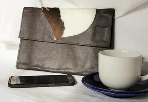 Handgefertigte Leder Clutch Handtasche Umschlag Stil Tasche Neu ohne Etikett - Bild 1 von 10