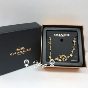 🐼💦 Coach F76483 🐼💦 Floral Blume Stern Halskette Gold 🐼 D45 *2 - Bild 1 von 6