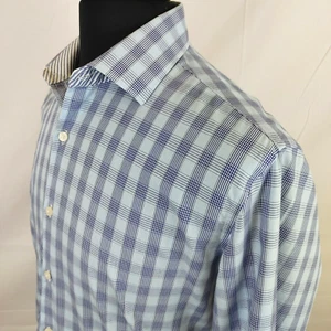 Tailorbyrd Shirt Men 15.5 34/35 Blue Non Iron Trim Fit Long Sleeve Button Up Med - Picture 1 of 12