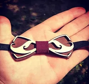 Cravatta con fiocco in legno fatta a mano novità matrimonio legno cravatta con fiocco - Foto 1 di 25