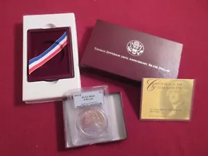 1993-P Jefferson Silver Commemorative Dollar MS69 PCGS Mint State 69w/Box etc... - Picture 1 of 5