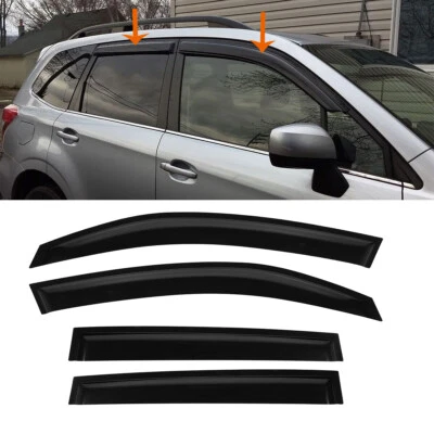 Se adapta a Subaru Forester 2014-2018 visera de ventana protector solar deflector de lluvia negro 4 piezas Foto 1 de 4