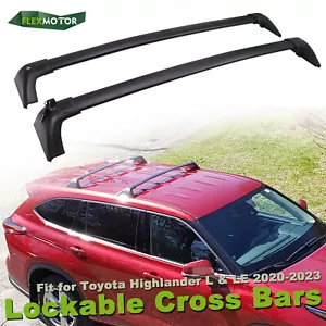 Barras transversales bloqueables para Toyota Highlander 2020-2024 L y LE portaequipajes de techo negro - Imagen 1 de 18