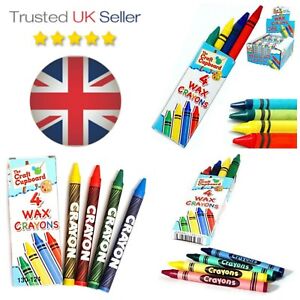 1 -240 Packs 4 Mini Colouring Wax Crayons Kids Party Bags Fillers Toys Lucky Dip