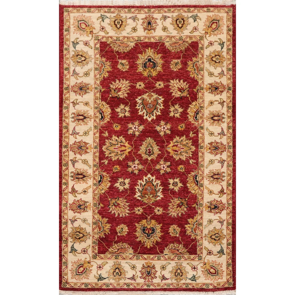 3' x 5' Hand Knotted 100% Wool Agra Traditional Oriental Area Rug Rusty Red 3x5 - Image 1 of 4