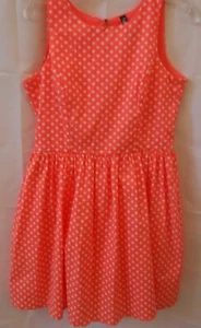 RNB Womens XL JR Orange Polka Dot Dress Summer Party Lined Sleeveless - Picture 1 of 12