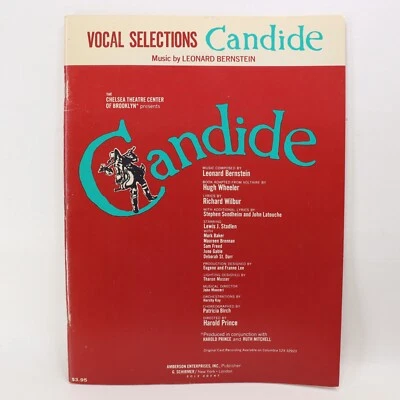 Candide Vocal Selection Songbook Sheet Music Score 1974 Leonard Bernstein - Image 1 of 4