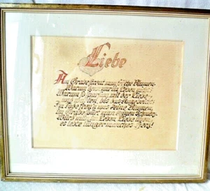 Bild Spruch über die Liebe alte Handschrift  36 x 30 cm - Bild 1 von 3