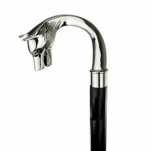 WOLF HEAD Design Vintage Victorian Brass Handle Walking Stick / Cane Handmade - Picture 1 of 2
