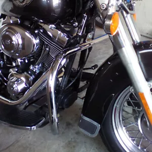 Pare choc protection moteur chromé Harley Davidson Softail Fat Boy (2000-2017) - Photo 1 sur 5