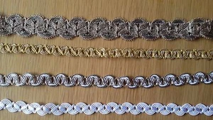 Borte 1 Meter Posamentenborte Leonische Goldborte  Fasching Karneval Uniform - Bild 1 von 8