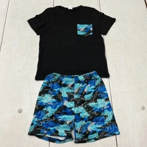 Tiendy Guard Black & Blue Dinosaur Print 2 Piece Set Boys Size 7Y NEW - Picture 1 of 10
