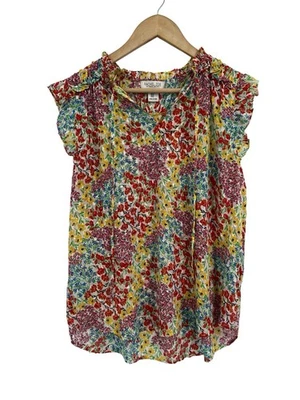 Rachel Zoe Colorful Sleeveless Ruffle Popover Blouse Medium Foto 1 de 4