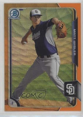 2015 Bowman Chrome Prospects Orange Wave Refractor Matt Wisler #BCP83 Rookie RC - Image 1 of 2